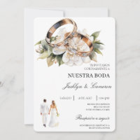 White Floral with ring Spanish Wedding