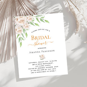 White florals greenery budget Bridal Shower