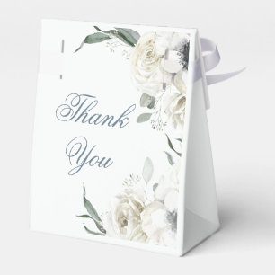 White Florals Greenery Wedding Thank You Favour Bo Favor Box
