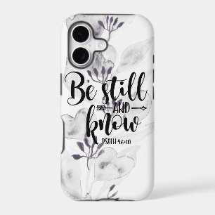 White Florals Psalm 46:10 Be Still and Know