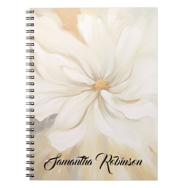     White flower abstract painting. Notebook (Front)
