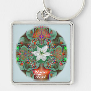White Flower Bouquet Keychain