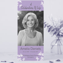 White flower  Celebration Of Life Photo Card