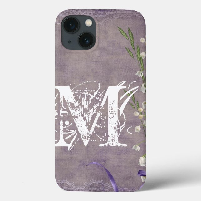 White Flower Country Lace Monogram IPAD Case (Back)