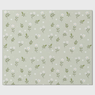 White Flower Cute Seamless Pattern Wrapping Paper
