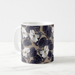 White Flower Floral Background  Coffee Mug