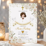 White Flower Girl 1st Holy Communion Gold Glitter Invitation<br><div class="desc">White Flower Girl 1st Holy Communion Gold Glitter Invitation
Primera Comunión</div>