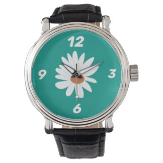 white flower green background large tote bag watch