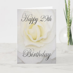 White Flower Happy 29th Birthday Card