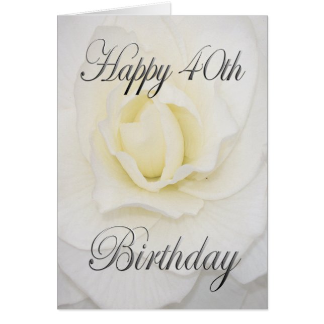 White Flower Happy 40th Birthday (Front)