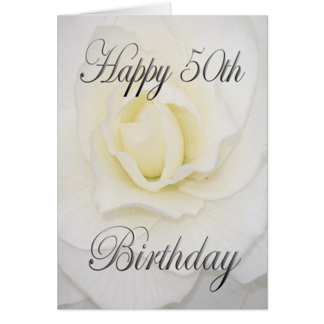 White Flower Happy 50th Birthday (Front)