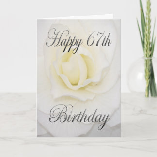 White Flower Happy 67th Birthday Card
