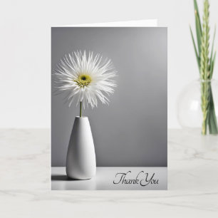 White Flower In Vase for Thank You Card