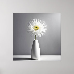 White Flower In Vase Simplicity Canvas Print