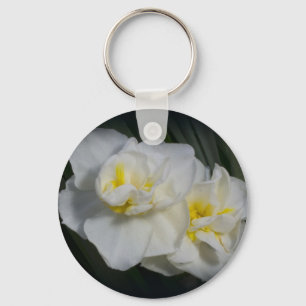 White Flower Keychain