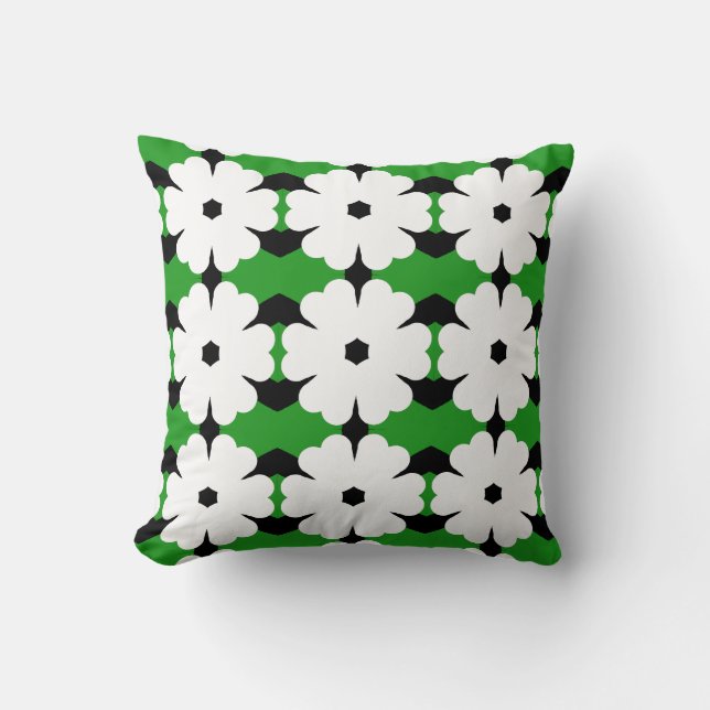 White flower modern simple throw pillow (Front)