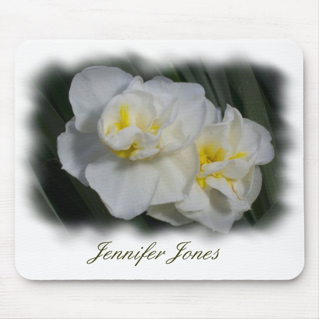 White Flower Mousepad (Front)