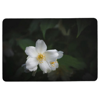 White flower of Jasmine (Philadelphus) Floor Mat