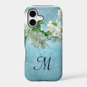 White Flower on Blue Sky Monogram IPHONE 5 Case