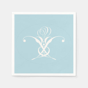 White Flower Pastel Blue Easter Napkin