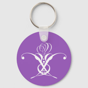 White Flower Pastel Purple Easter Keychain