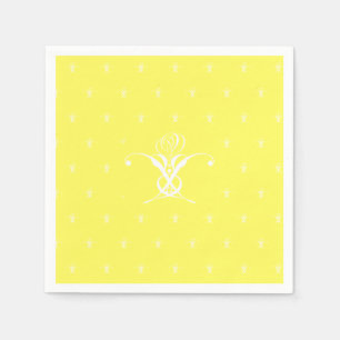 White Flower Pastel Yellow Easter Napkin