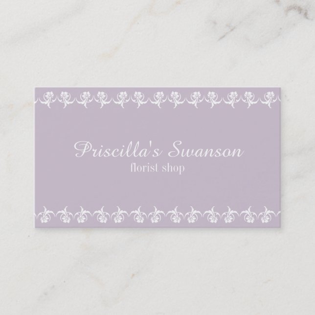 White Flower Pattern Business Card (Front)