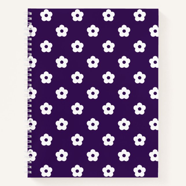 White Flower Pattern Notebook (Front)