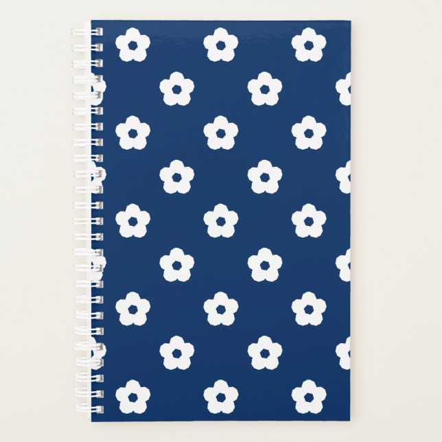 White Flower Pattern Planner (Front)