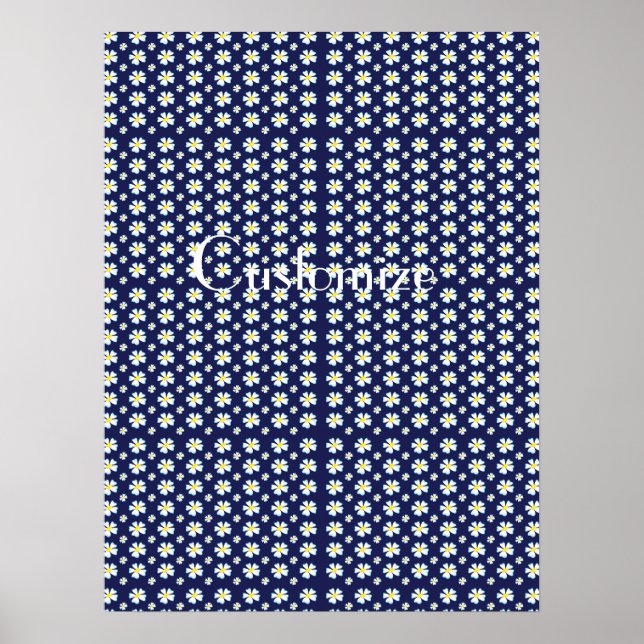 White Flower Pattern Thunder_Cove  Poster (Front)