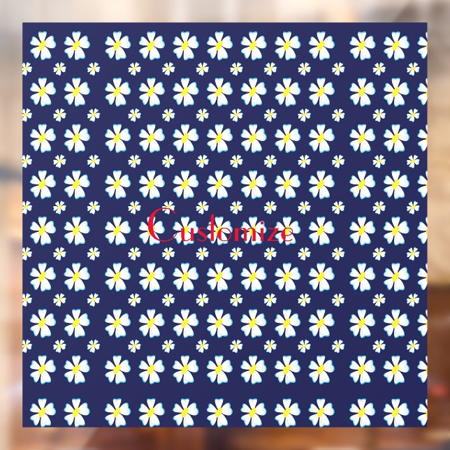 White Flower Pattern Thunder_Cove  Window Cling (Sheet 2)