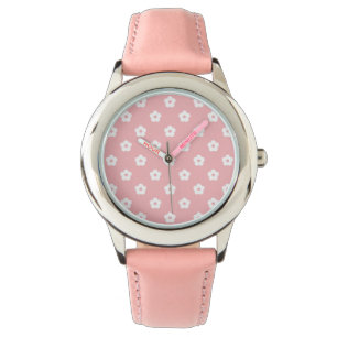 White Flower Pattern Watch