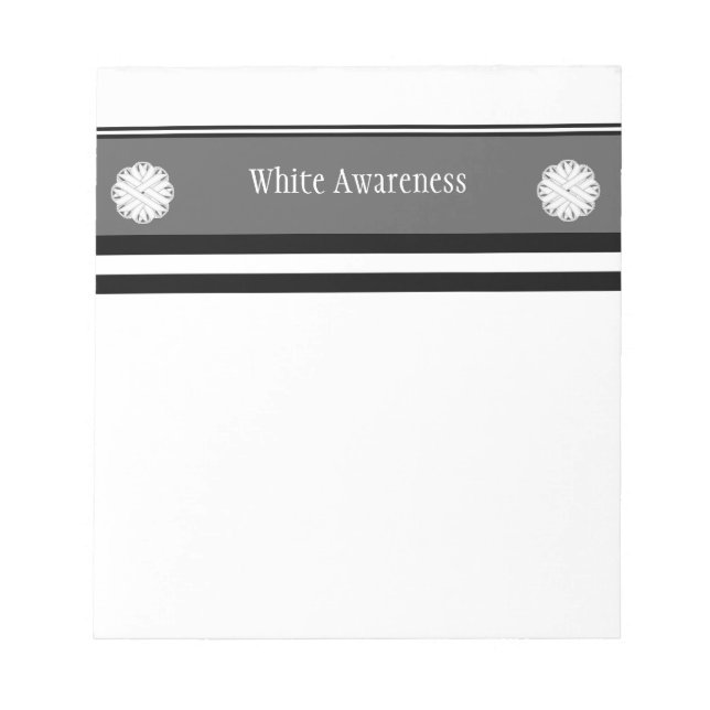 White Flower Ribbon by Kenneth Yoncich Notepad (Front)