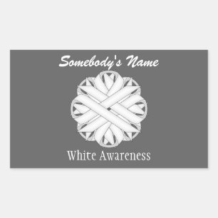 White Flower Ribbon by Kenneth Yoncich Sticker