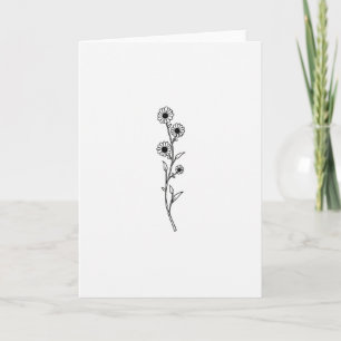 White Flower Stem Card