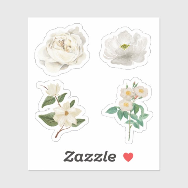 White Flower Stickers (Sheet)