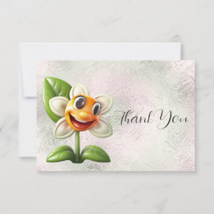 White Flower Thank You Card