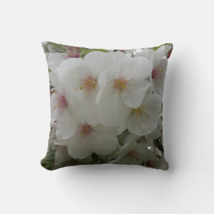 White Flower Throw Pillow