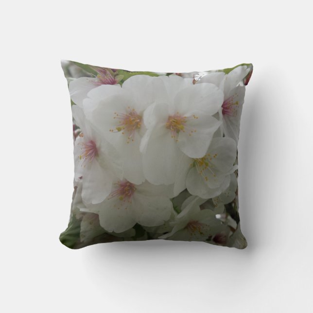 White Flower Throw Pillow (Front)