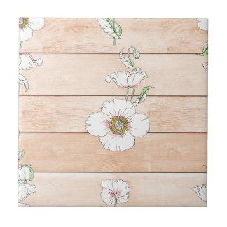 White Flower Tile