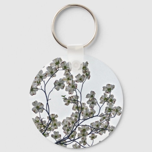 White Flowering Dogwood Keychain (Front)