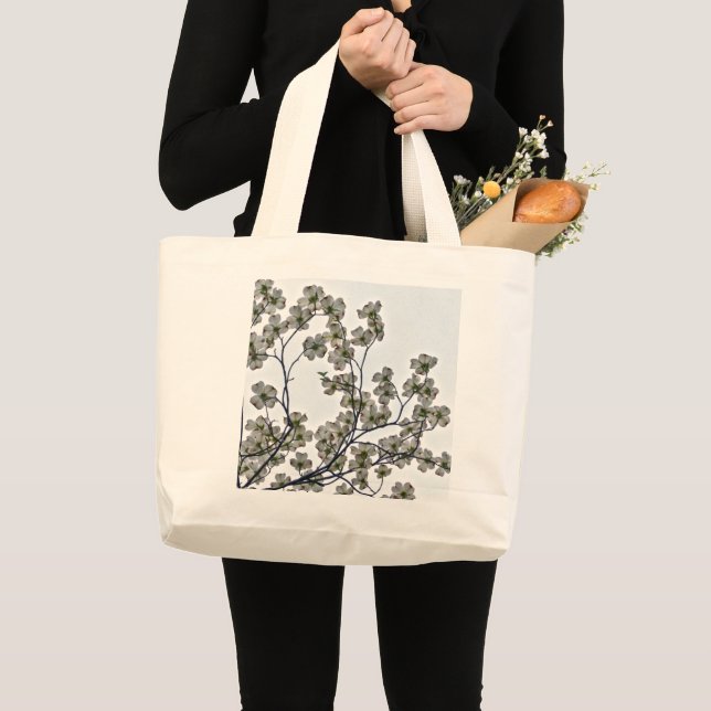 White Flowering Dogwood Large Tote Bag (Front (Product))