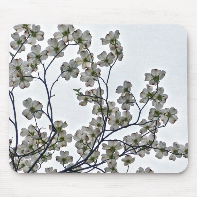White Flowering Dogwood Mouse Pad (Front)