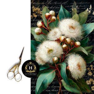 White Flowering Gumnut Decoupage Tissue Paper