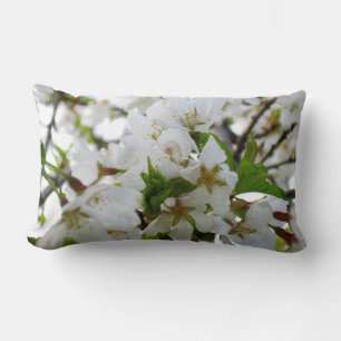 White flowering tree White Blossoms Lumbar Pillow