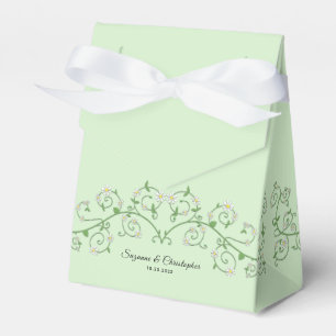 White Flowering Vine Mint Green Favour Box