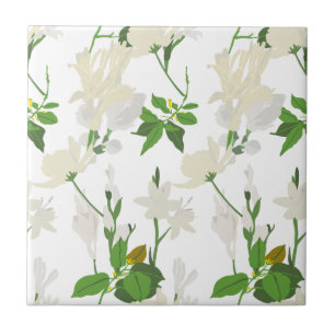White flowers 1 tile
