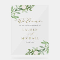 White Flowers and Greenery Couples Shower