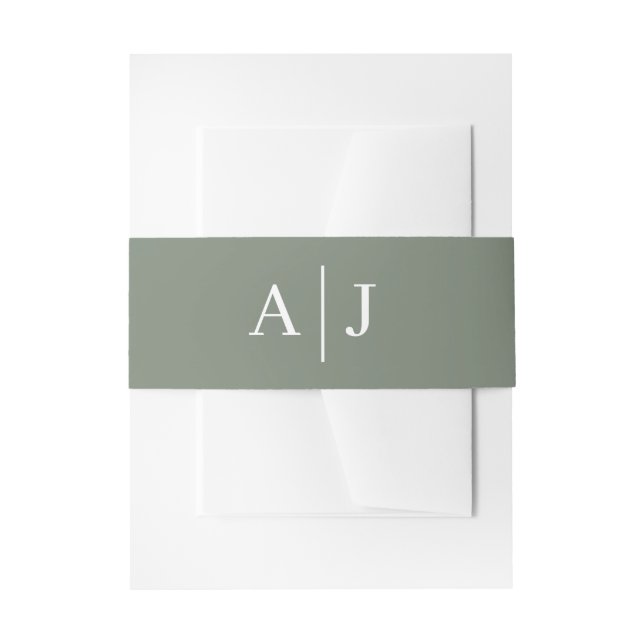 White Flowers and Greenery Wedding Invitation Belly Band (Front Example)