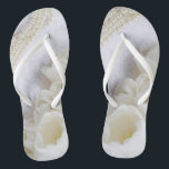 White Flowers and Pearls Wedding Flip Flops<br><div class="desc">White Flowers and Pearls Wedding Flip Flops are now available!</div>